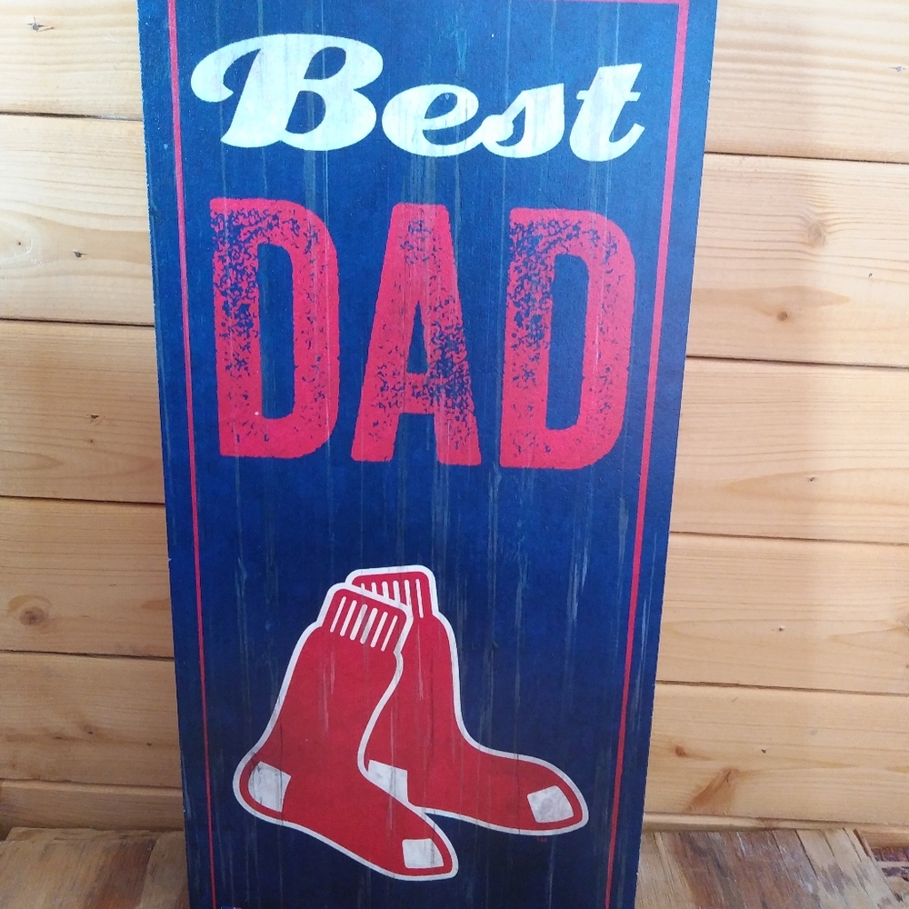 Red Sox Best Dad wood sign